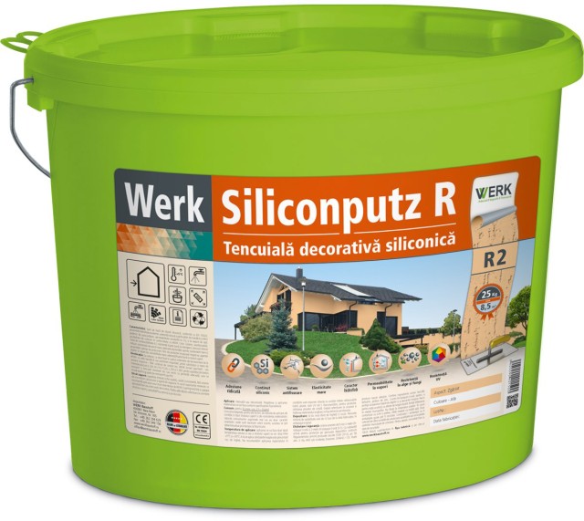 Siliconputz R2 Tencuială decorativă siliconică, 2mm, zgâriat, 25kg